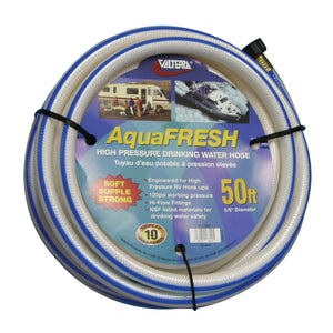 Valterra W01-6300 AquaFresh High Pressure Drinking Water Hose - 5/8" x 25', White