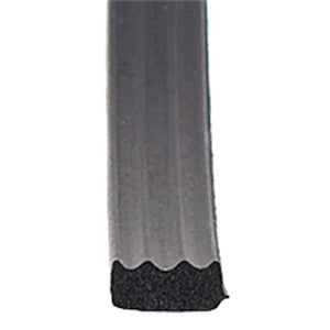 AP Products 018-523 Black Ribbed Foam Seal with PSA (White Tape) - 5/8" x 3/8" x 50'