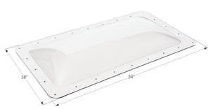 Icon 12117 RV Skylight SL1430 - 30" x 14" x 4", Smoke