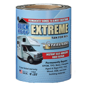 Cofair Products UBE675 Quick Roof Extreme With Steel-Loc Adhesive - 6" x 75', White