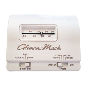 Coleman-Mach 70-6181 Wall-Mount Analog Thermostat 7330F3852 - Heat/Cool, Black