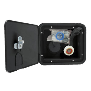 Valterra A01-2000VP Gravity/City Water Inlet Hatch - Brass, White (Carded)