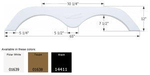 Icon 01638 Tandem Axle Fender Skirt FS775 for R-Vision - Taupe