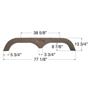 Icon 01473 Tandem Axle Fender Skirt FS720 for Fleetwood - Taupe