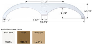 Icon 01678 Tandem Axle Fender Skirt FS785 for Forest River Cardinal - Taupe