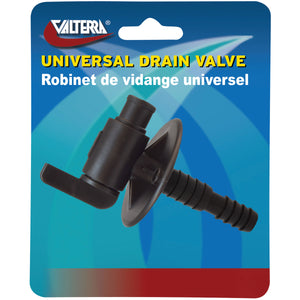 Valterra A01-2025VP Universal Drain Valve - Barbed, White (Carded)