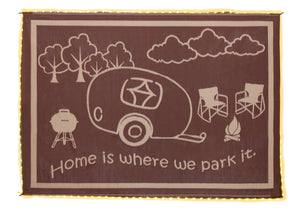 Stylish Camping LRVH8117 Reversible LED Illuminated Mat - RV Home, Brown/Beige, 8' x 11'