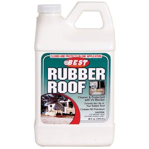 B.E.S.T. 55128 Rubber Roof Cleaner & Protectant – 2-in-1 Formula for RV Roof Maintenance – Removes Dirt, Oxidation & Stains While Preventing UV Damage – 1 Gallon (128 oz.)