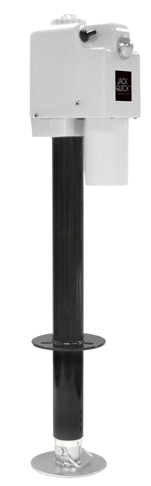 Quick Products JQ-3500B Power A-Frame Electric Tongue Jack with LED Work Light and Permanent Ground Wiring for Camper Trailer, RV - 3,650 lbs. Capacity (Higher then Standard 3,500 lbs. Jack!), Black