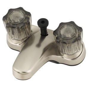 Empire Faucets U-YCJW73N 4" Non-Metallic Lavatory Diverter with Crystal or Smoked Crystal Handles - Brushed Nickel