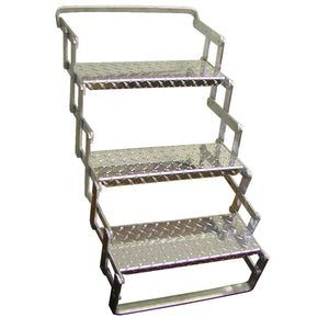 C.R. Brophy AS04 Aluminum Scissor Steps - 4 Step, 31" - 40" Vert. Ext.