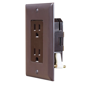 RV Designer S811 Dual AC Self-Contained Outlet With Cover-Plate - White