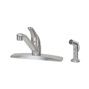 Empire Faucets SL801F-4 4-Hole Metallic Single Lever Kitchen Faucet with D-Spout Blade Handle & Sprayer - Chrome