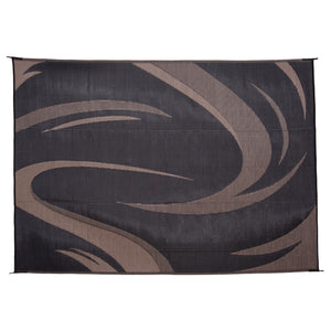 Ming's Mark SD8181 Stylish Camping Reversible Swish Patio Mat - 8' x 18', Black/Brown