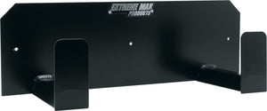 Extreme Max 5001.6142 Dual Helmet Hanger Wall-Mount Aluminum Storage Rack Organizer for Enclosed Race Trailer, Shop, Garage, Storage - Black