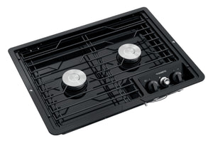 Dometic 9108917580 (50215) Drop-In Two-Burner 12V Cooktop with Wire Grate - Stainless Steel, Electric