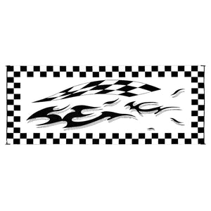 Ming's Mark HB1 Stylish Camping Reversible Graphic Patio Mat - 8' x 16', Checkered Flags