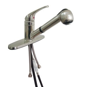 Empire Faucets SL1000-A Metallic Single Lever Kitchen Faucet with Pull-Out Sprayer - Chrome
