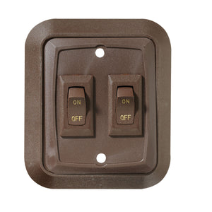 RV Designer S659 Contoured DC Wall Plate Switch On/Off - Triple, Brown