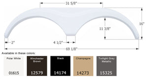 Icon 12579 Tandem Axle Fender Skirt FS763 for Heartland - Winchester Brown