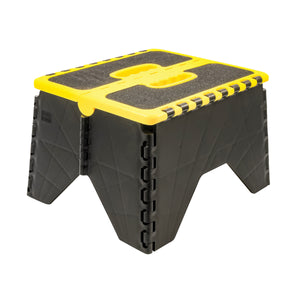 Camco 43635 Plastic Folding Step Stool with Non-Skid - Silver
