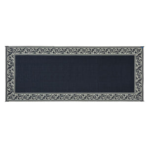 Ming's Mark RA1 Stylish Camping Reversible Classical Patio Mat - 9' x 12', Black/Beige