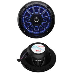 Boss Audio Systems MRGB65 2-Way 200W Marine Full Range LED Speakers - 6.5", White Pair