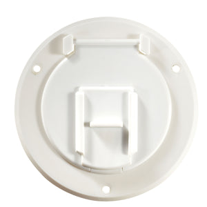 RV Designer B122 Basic Cable Hatch - Round, Colonial White