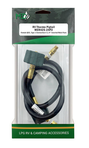 Marshall Excelsior MER425-15P2 Thermo Pigtail, 1/4" Inverted Flare X QCC - 15", Pack of 2
