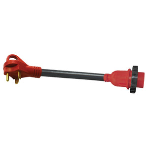 Valterra A10-3050EHD Mighty Cord Detachable 25" Adapter Cord w/Handle - 30AM to 50AF, Red (Boxed)