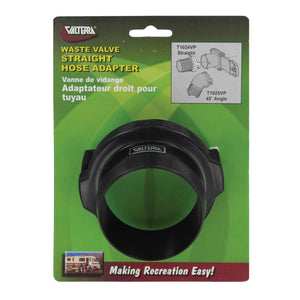 Valterra T1024 Hose Adapter - 3", Straight, Black, Bulk