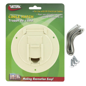 Valterra A10-2137VP Medium Round Cable Hatch - White