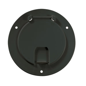 RV Designer B110 Round Deluxe Cable Hatch - Polar White, 5.2" x 2.6"
