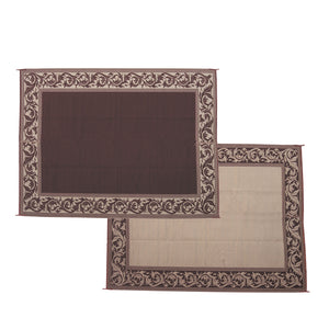 Ming's Mark RA1 Stylish Camping Reversible Classical Patio Mat - 9' x 12', Black/Beige