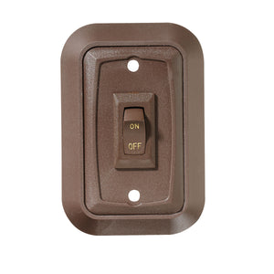 RV Designer S659 Contoured DC Wall Plate Switch On/Off - Triple, Brown