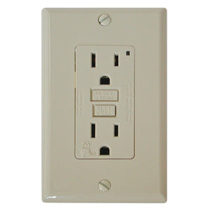 Diamond Group DG151VP GFI Receptacle with LED Indicator Light - 15A, 120V, White