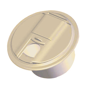 RV Designer B101 Round Universal Cable Hatch - 5" x 3", Polar White