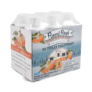 Camco 41480 Floral Flush RV Toilet Treatment Singles - Lavender Vanilla, (6) 4 oz. Bottles