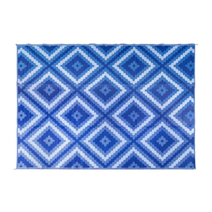 Camco 42864 Outdoor Mat - 9' x 12', Dark Green/Light Green/White Striped