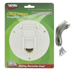 Valterra A10-2137VP Medium Round Cable Hatch - White