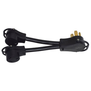 Valterra A10-5030F Mighty Cord 12" Adapter Cord w/Handle - 50AM to 30AF, Red
