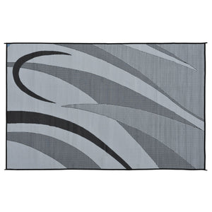 Ming's Mark GB5 Stylish Camping Reversible Graphic Patio Mat - 8' x 16', Burgundy/Black