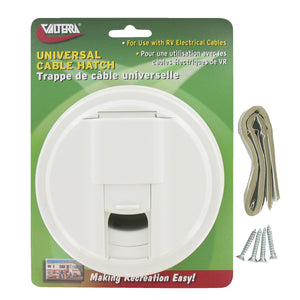 Valterra A10-2137VP Medium Round Cable Hatch - White