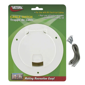 Valterra A10-2137VP Medium Round Cable Hatch - White