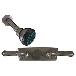 Empire Faucets U-YNN54N-E RV Concealed Tub/Shower Valve with Teapot Handles and Shower Head - 4", Brushed Nickel