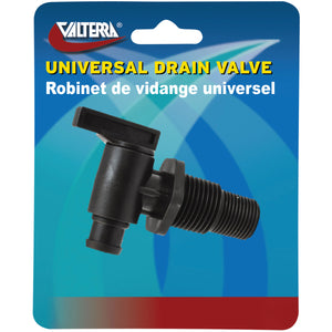 Valterra A01-2026VP Universal Drain Valve - Threaded, White (Carded)