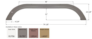 Icon 01756 Tandem Axle Fender Skirt FS1756 for Carriage - Polar White