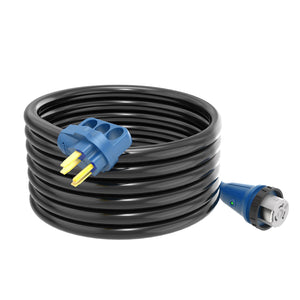 Makerz 232 Heavy-Duty RV Power Cord with Powered Connection Indicator Light and Easy-Plug Handle - 50' Length, 50 Amp, NEMA 14-50P to NEMA 14-50R, ETL-Certified