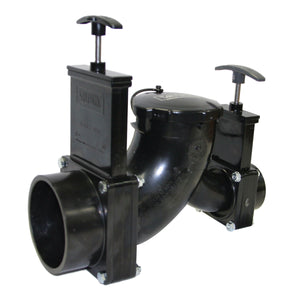Valterra T68 Rotating Valve - 1/4 Bend Heel Inlet, 3" Hub x 1-1/2" Hub x 3" Bayonet