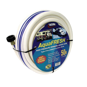 Valterra W01-6300 AquaFresh High Pressure Drinking Water Hose - 5/8" x 25', White